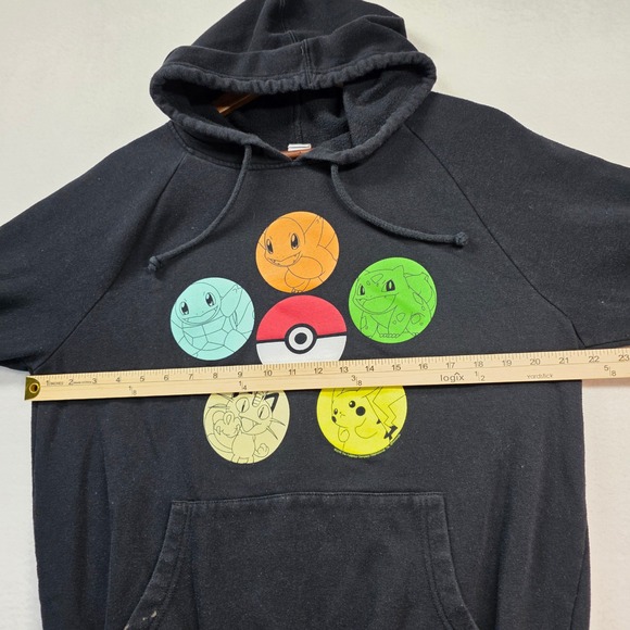 Pokemon Men's Hoodie M Pokeball Pikachu Squirtle Bulbasaur Charmander Meowth - Picture 4 of 8